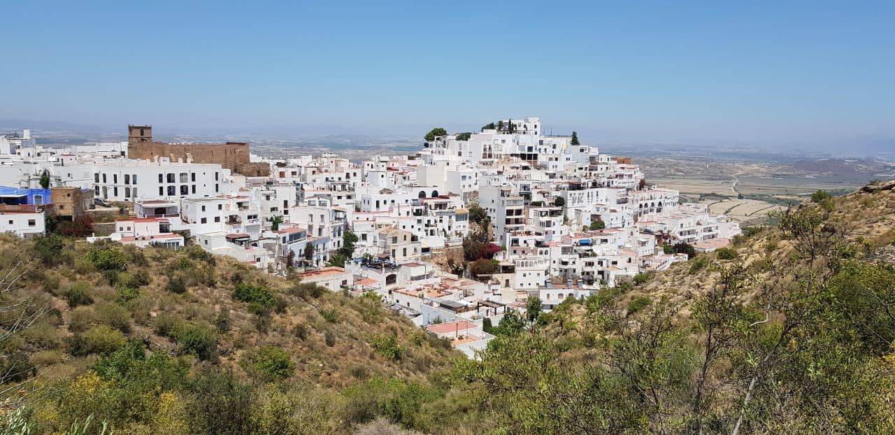 a view of Mojácar from the mountain