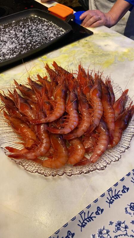 Plato con gambas